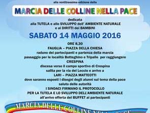 Sabato la 23° Edizione della Marcia delle Colline nella Pace