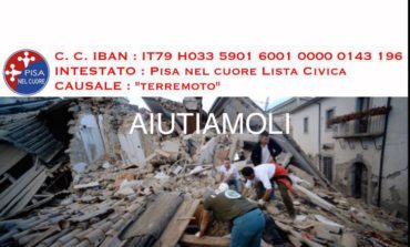 Aiuti per le zone terremotate, "Pisa nel cuore" organizza una colletta