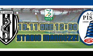 Cesena-Pisa 2-0. Doppietta di Rodriguez... e per il Pisa ancora una sconfitta