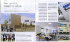 La scuola di Fornacette presentata sulla rivista Casaclima come prima scuola certificata in Italia