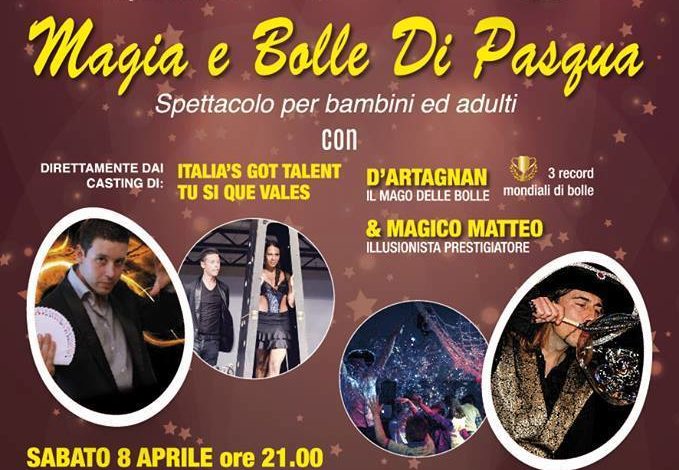 Bolle e magia e divertimento in uno spettacolo a tre