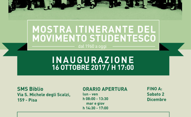 Pisa, apre la mostra “In Movimento, la nostra storia dal 1960 ad oggi” organizzata dagli studenti