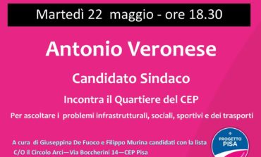 Elezioni Pisa, il candidato Sindaco Veronese incontra i cittadine del CEP