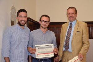 Matteo Tucci e Samuele Bendinelli (Netralmec) premiati dal prof. Leonardo Bertini.