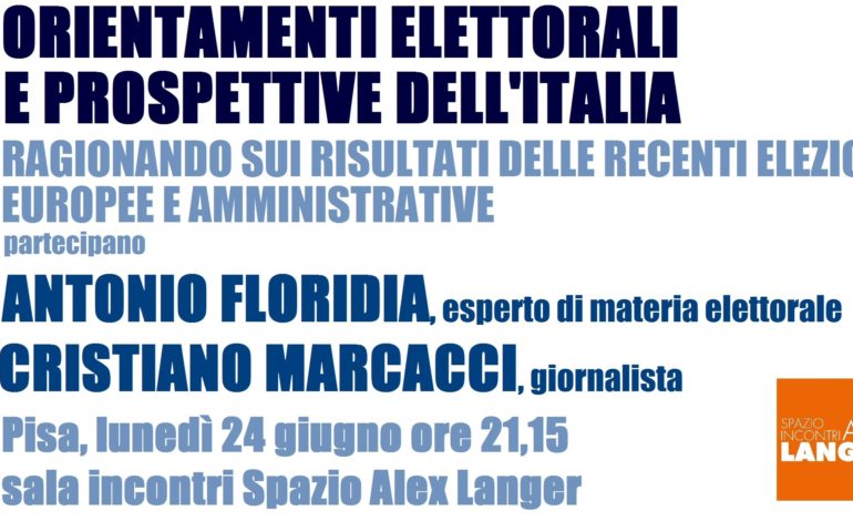Spazio incontri Alexander Langer: si parla di orientamenti elettorali e prospettive per l’Italia