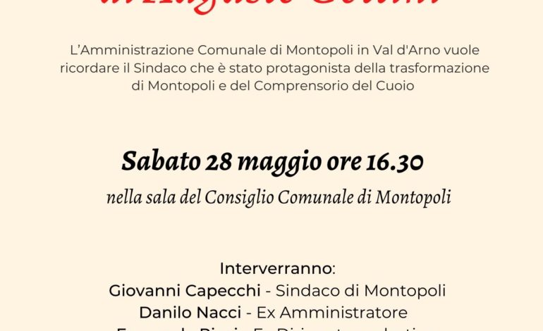 L’amministrazione comunale di Montopoli in Val d’Arno ricorda Augusto Gottini