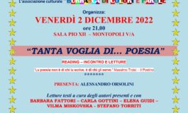 A Montopoli Val D’Arno, la serata –Reading  “TANTA VOGLIA DI… POESIA”