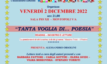 A Montopoli Val D’Arno, la serata –Reading  “TANTA VOGLIA DI… POESIA”