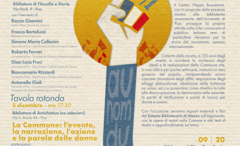 Nelle biblioteche umanistiche dell’Università di Pisa una mostra sulla Comune di Parigi