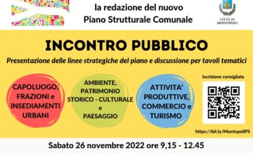 Montopoli in Val D’Arno, incontro pubblico sul nuovo Piano Strutturale