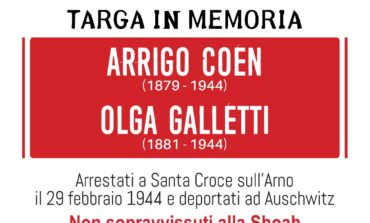 ﻿Santa Croce, una targa in memoria della coppia ebrea deportata e morta ad Auschwitz
