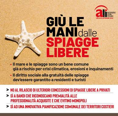 ﻿Concessioni balneari e direttiva Bolkenstein, ALI lancia la campagna “Giù le mani dalle spiagge libere”
