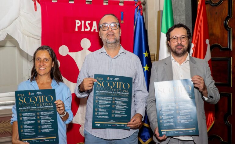 Pisa Scotto Festival 2026: torna al Giardino Scotto la VI edizione tra cultura, teatro e giornalismo